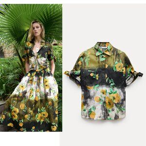 NEW ZARA floral print blouse 2565